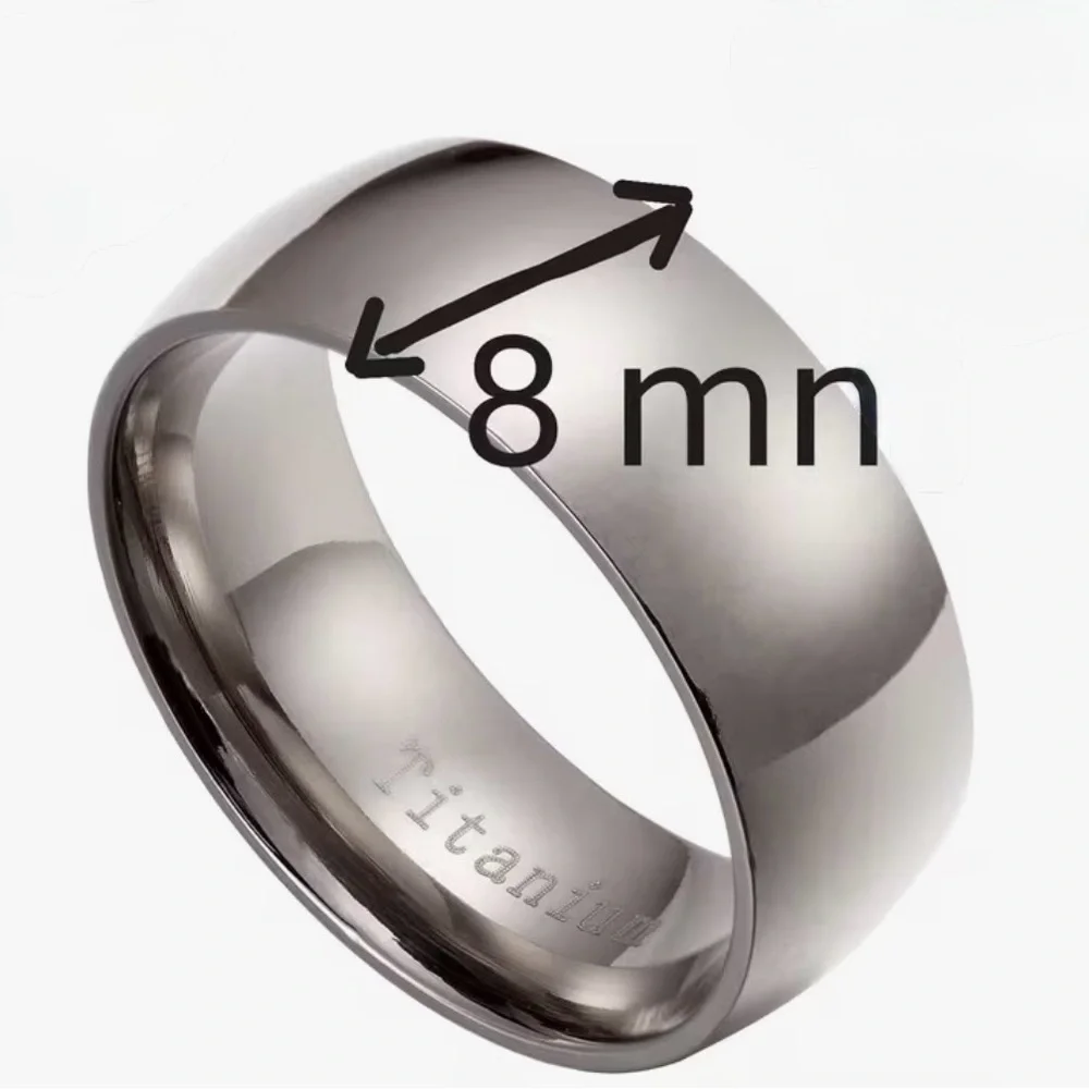 Men's Titanium Wedding Band Ring 8mm Silver Tone NWT